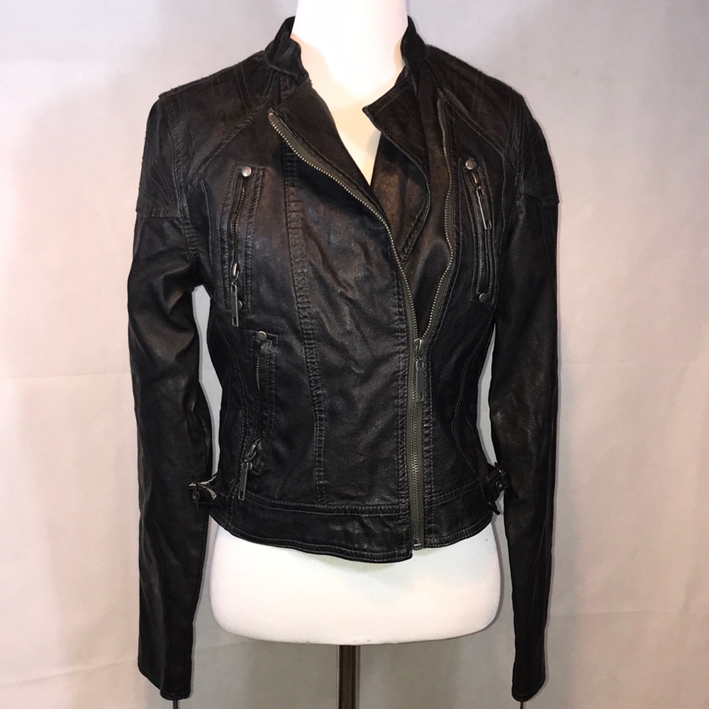 Faux Leather Motorcycle Jacket